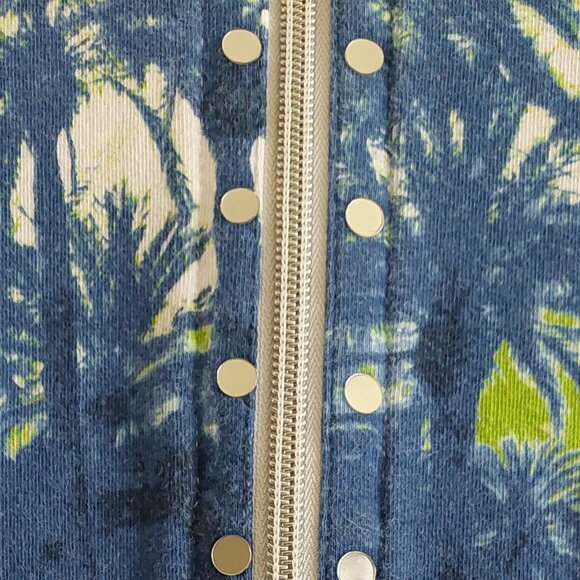 Sportelle 3/4 Sleeve Zip-Up Jacket Palm Tree Print Women's Size M - Picture 4 of 9